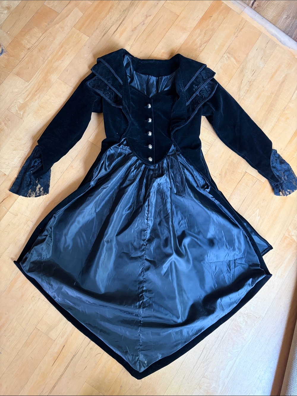 Gothic Steampunk Victorian Womens Tailcoat Vampire Lace Velvet Renaissance  SM